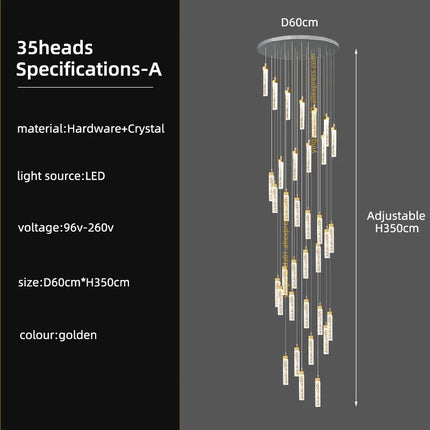 Lustre LED en cristal au design moderne pour intérieur élégant — LZ4Q7X9F