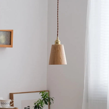 Suspension LED moderne avec abat-jour en bois pour décoration intérieure — LZ4X9P