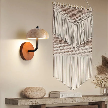 Applique murale vintage en pierre naturelle avec lumière champignon — LZ4X9T2