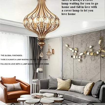 Lustre suspension vintage en cristal style rétro français — LZ4P9XQ