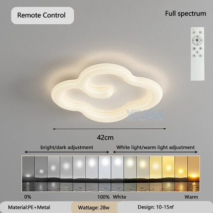 Lustre suspension scandinave nuage blanc avec télécommande LED optionnelle — LZ4X9P