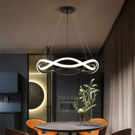 Lustre LED design en aluminium à anneaux géométriques — LZ4X9P