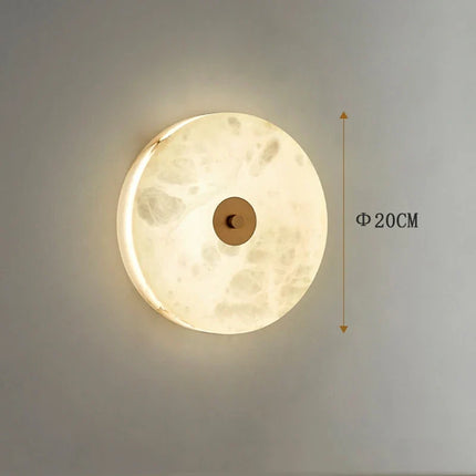 Applique murale ronde en marbre LED pour salon, escalier et hôtel, éclairage blanc chaud à froid — LZ4X9P2