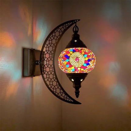 applique murale rétro bohème en forme de lune décorative artisanale