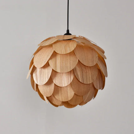 Lustre suspension ananas en placage de bois pour hôtels et restaurants — LZ4X9T