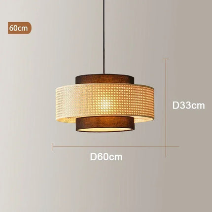 Lustre suspension en rotin tissé pour décoration intérieure — LZ7XQ2