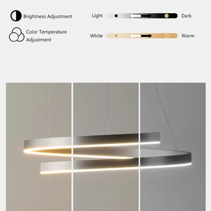 Lustre suspension moderne anneau en fer doré avec LED intégrée — LZ4P9XQ