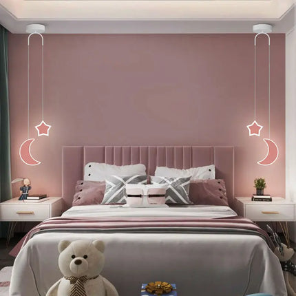 Suspension enfant avec télécommande et motifs étoile, nuage, lune — LZ4X9P