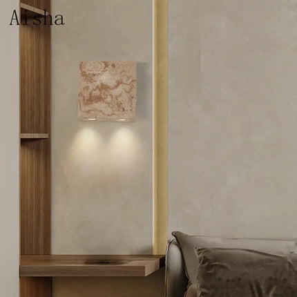 Applique murale en pierre style nordique rétro pour intérieur raffiné — LZ4X9P2