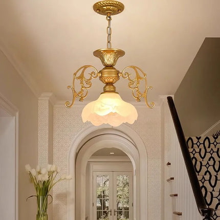Lustre suspension rétro industriel en fer et verre — LZ4X9P2