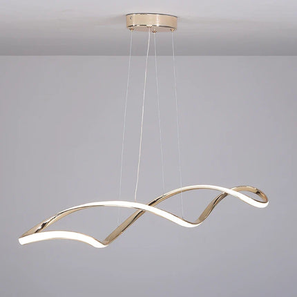 Lustre LED moderne multi-finitions or, chrome et noir avec télécommande L92cm — LZ4P7XQ