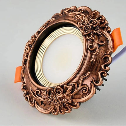 Plafonnier LED industriel rétro en résine bronze œil de vache intégré — LZ4X9P2