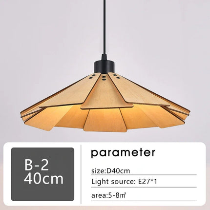 Suspension en bois style rétro japonais pour décoration intérieure — LZ4M7Q2