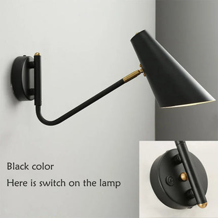 Applique murale rétro noire avec interrupteur réglable LED E27 — LZ4T9X