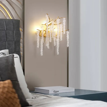Applique murale moderne en cristal avec branches de cerisier style art déco — LZ4X9T2