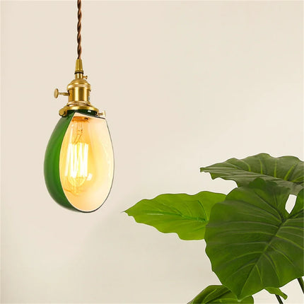 Suspension vintage en cuivre et verre pour loft industriel — LZ4X9P