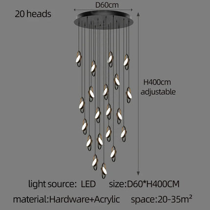 Suspension luminaire en anneau ovale design — LZ4P9XQ