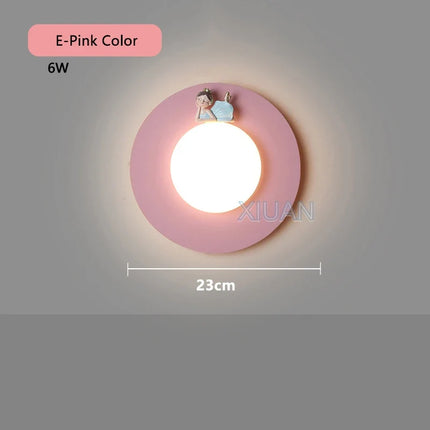 Applique murale ronde à piles design princesse sans câblage — LZ4X9P2