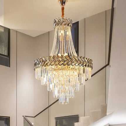 Lustre LED en cristal au design moderne pour villa duplex — LZ4X9P2