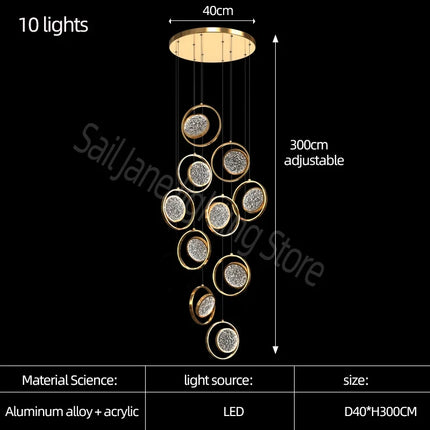 Lustre LED minimaliste en anneau pour villa — LZ4X9T2