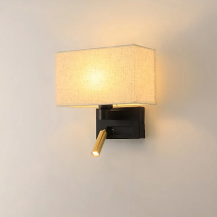 Applique murale avec abat-jour en tissu et spot orientable 360° — LZ4XJ9