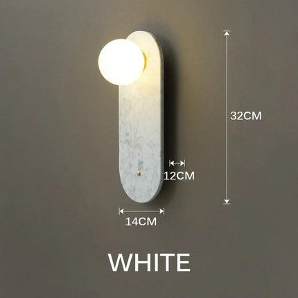 Applique murale luxe effet marbre blanc et vert pour foyer hôtel — LZ4N7Q2