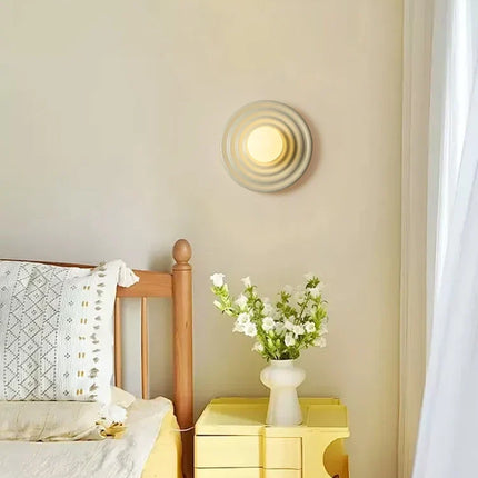 Applique murale LED ronde en résine style rétro japonais — LZ4X9P2