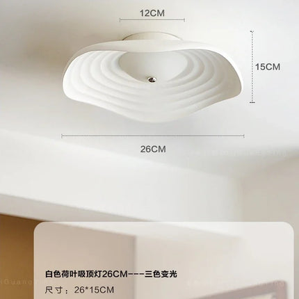 Plafonnier LED rétro en résine forme feuille de lotus décorative — LZ4T9X