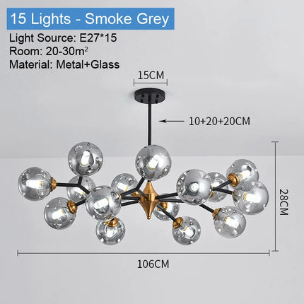 Plafonnier LED suspendu boule en verre design moderne — LZ4X9T2