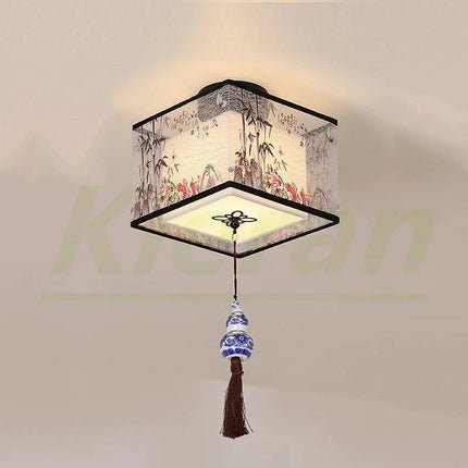 Plafonnier LED moderne motif lotus et oiseau pour hôtel et KTV — LZ4X9T