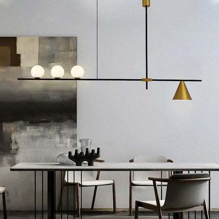Lustre suspension industriel minimaliste en verre avec LED design — LZ4X9M