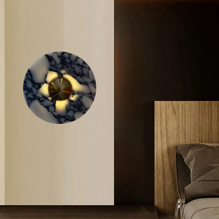 Applique murale en marbre naturel et métal doré avec éclairage LED 3000K — LZ4G7XQ