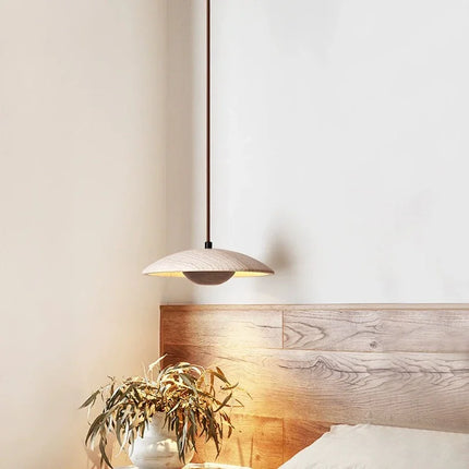 Lustre suspension LED rétro en travertin style wabi-sabi — LZ4X9Q2