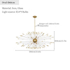 Ovale D60cm / Corps de lampe en or / Lumière neutre | CHINE