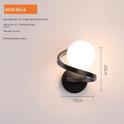 Applique murale LED boule en verre style nordique pour intérieur — LZ4F9Q2