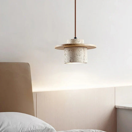 Suspension en pierre et bois avec cordon ajustable — LZ4X9T