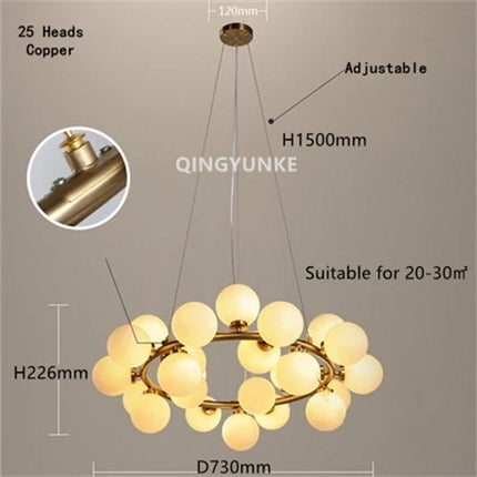 Lustre suspension boule en verre LED pour décoration intérieure — LZ4X9M