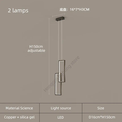 lustre moderne en cuivre avec éclairage LED design élégant