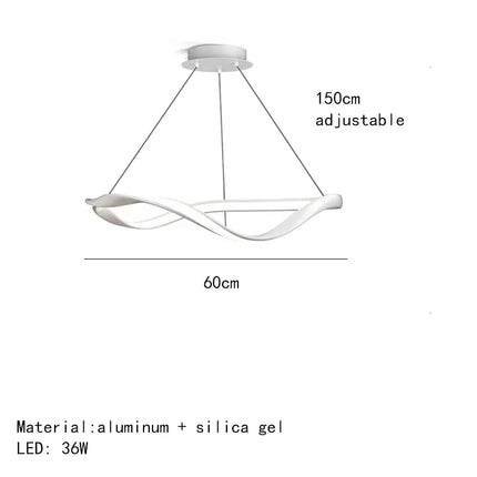 Lustre LED moderne en aluminium anneau irrégulier réglable — LZ4X9P2