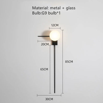 Applique murale moderne boule créative avec abat-jour en verre — LZ4P9XQ