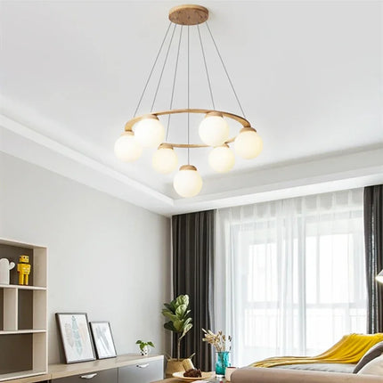 Lustre LED multi-têtes en verre pour intérieur moderne — LZ4X9P2