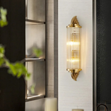 Applique murale moderne en acier inoxydable et cristal — LZ4N7Q2