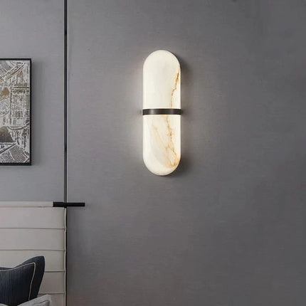 Applique murale LED semi-cylindrique effet marbre pour salon et salle de bain — LZ4P9XQ