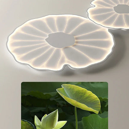 plafonnier led créatif en forme de feuille de lotus décoratif