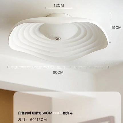 Plafonnier LED rétro en résine forme feuille de lotus décorative — LZ4T9X