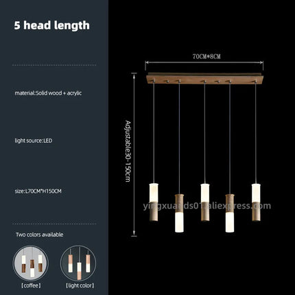 Lustre moderne en bois pour éclairage intérieur design — LZ7QX2