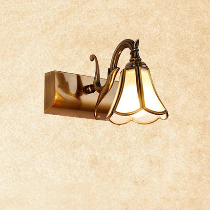 Applique murale miroir en verre rétro bronze style européen — LZ4X9T2