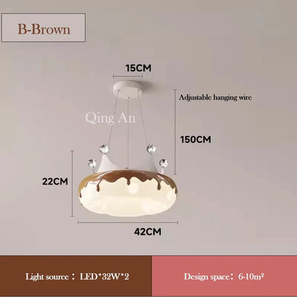 Lustre en forme de donut avec nœud rose pour chambre enfantine — LZ4P9XQ