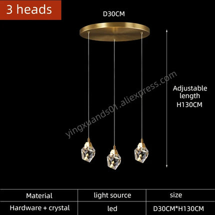 Lustre suspension en cristal pour éclairage élégant et moderne — LZ4X9T