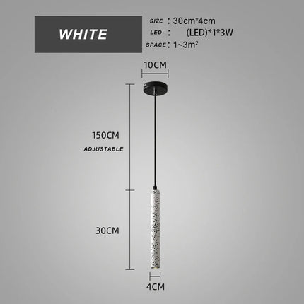 Lustre suspension design moderne en tube ciment pour intérieur — LZ4QJ7M